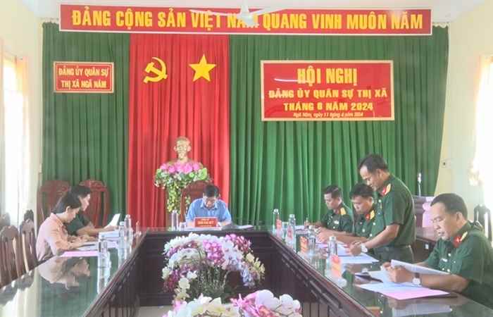 Ngã Năm: Hội nghị Đảng ủy quân sự Thị xã tháng 6 năm 2024